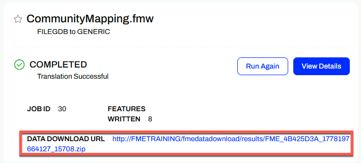Viewing results as a ZIP file